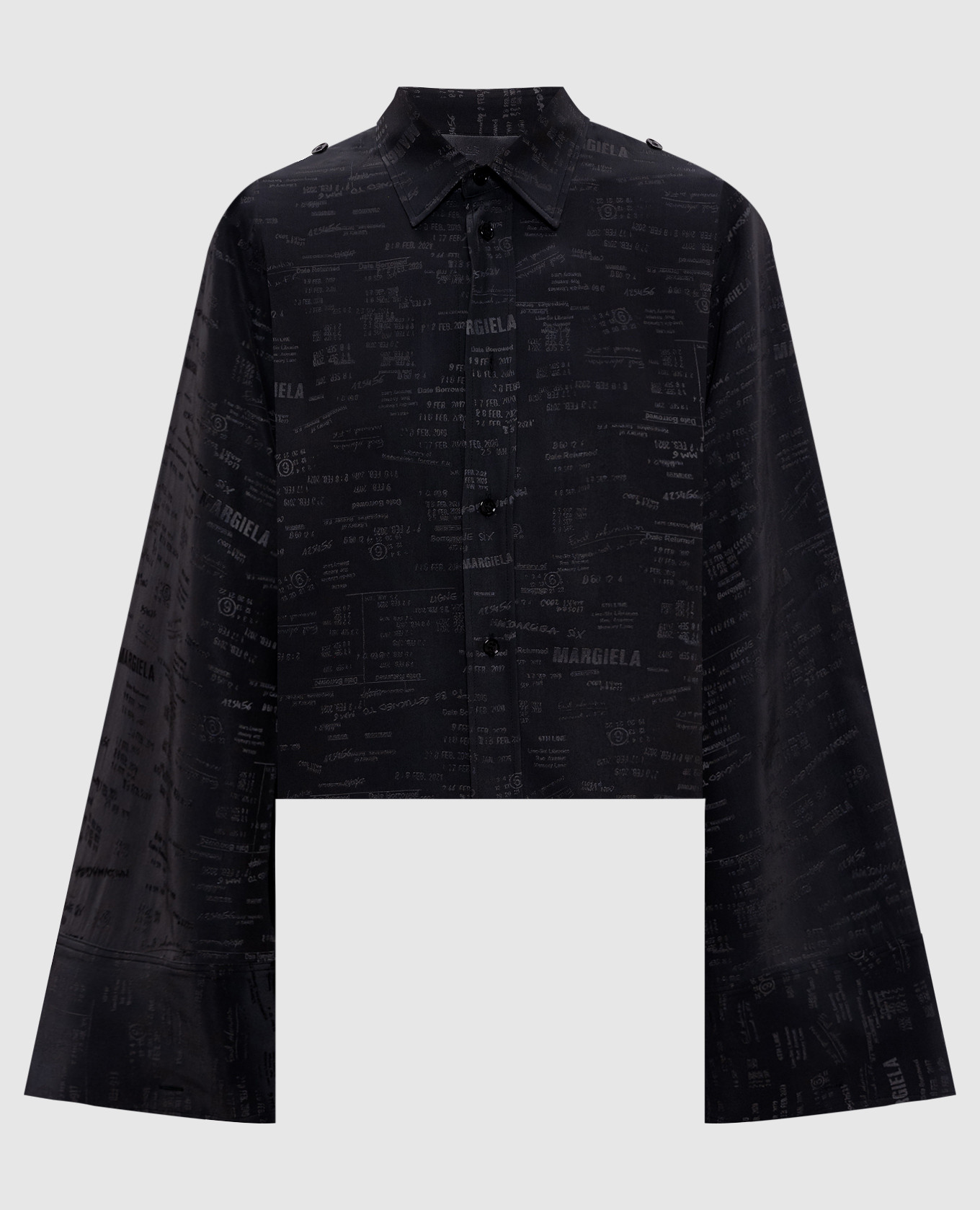 Черная укороченная блузка в узоре