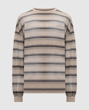 Juun.j Бежевий лонгслів в смужку з вінтажним ефектом JC6241P01A