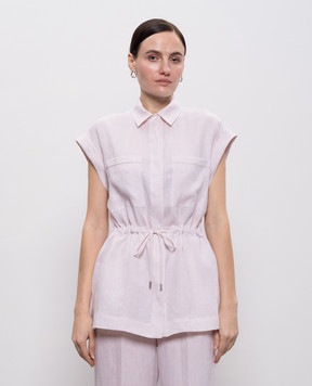 Peserico Рожева сорочка з льону з ланцюжком моніль S0631902600