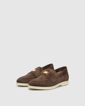 Babe Pay Pls Коричневі замшеві лофери з гравіюванням логотипа 218108ZA