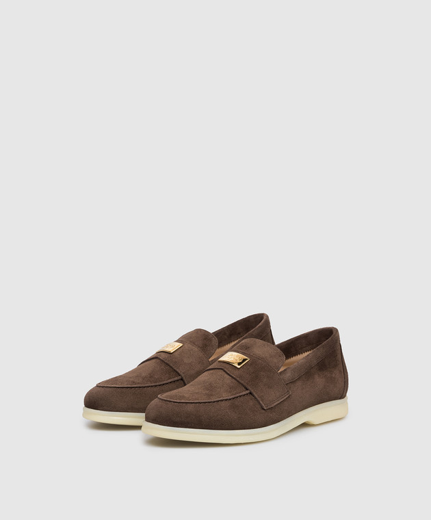 Babe Pay Pls Коричневі замшеві лофери з гравіюванням логотипа 218108ZA зображення 2