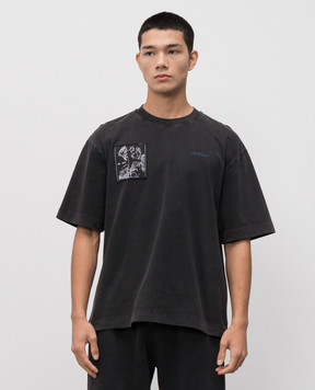 Off-White Сіра футболка Faded Painting 44MAA120F5J00S