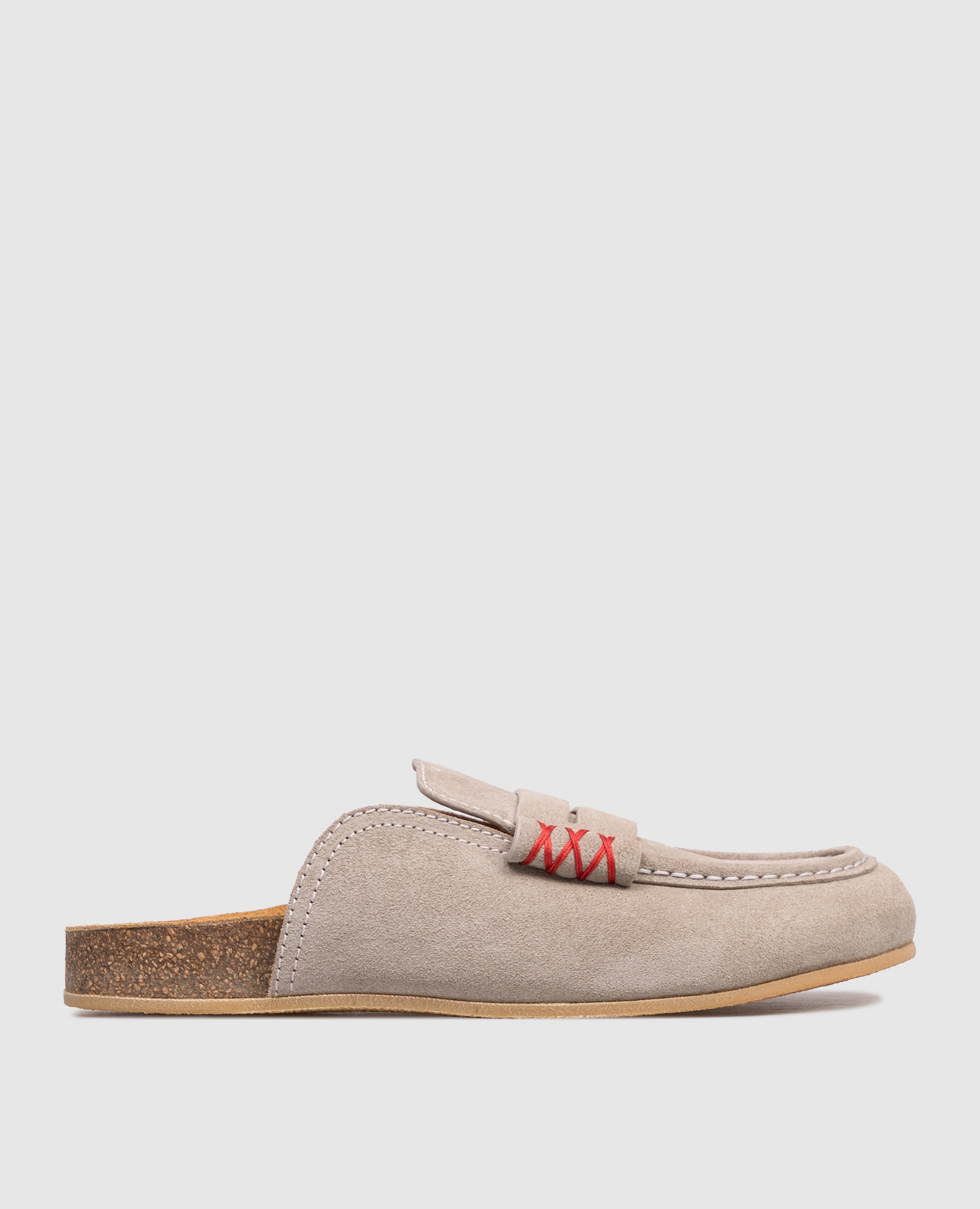 Серые замшевые мюли