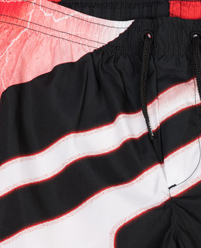 Diesel Дитячі червоні шорти для плавання Miond в принт J02702KXBTC