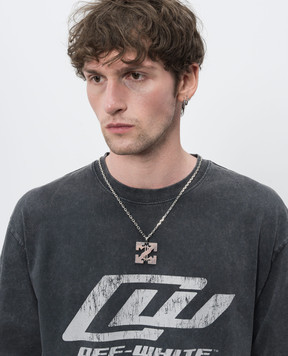 Off-White Сріблястий ланцюжок з підвіскою Dollar Arrow OMOB16CS26MET001