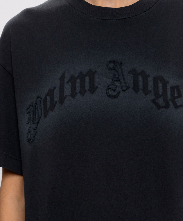 Palm Angels Черная футболка с принтом PAMAA001JR006w изображение 5
