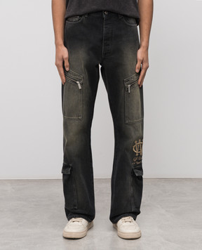 Off-White Черные джинсы карго с логотипом 44MYA190F5D001