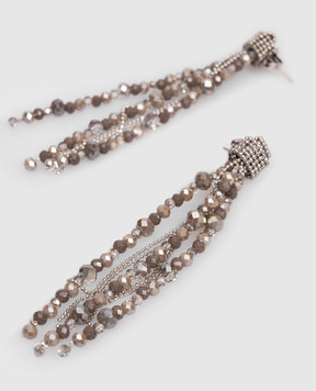 Peserico Коричневі сережки з ланцюжками та намистинами A35507C0CC780