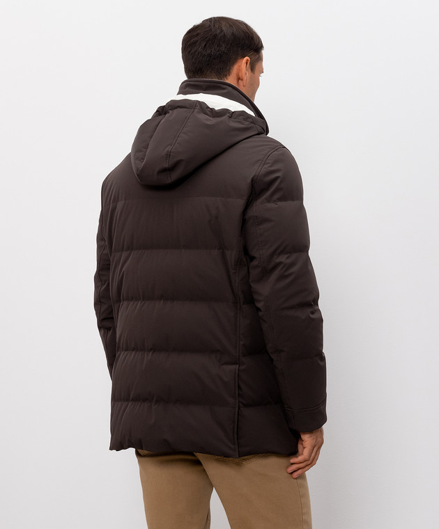 Brunello Cucinelli Коричневий пуховик MV4061823 зображення 4