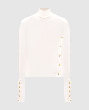 Palm Angels s Білий гольф з вовни і шовку в рубчик PWHF027F23KNI001