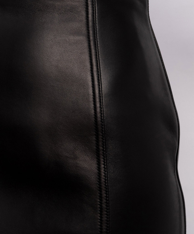 Balmain Черная кожаная юбка мини HF1LBB54LE35 изображение 5