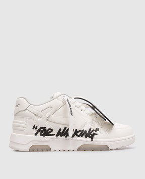 Off-White Білі шкіряні кросівки Out Of Office For Walking OWIA259C99LEA019