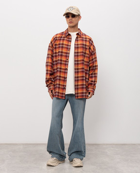 Juun.j Помаранчева сорочка в клітинку з проріхами JC6364P018