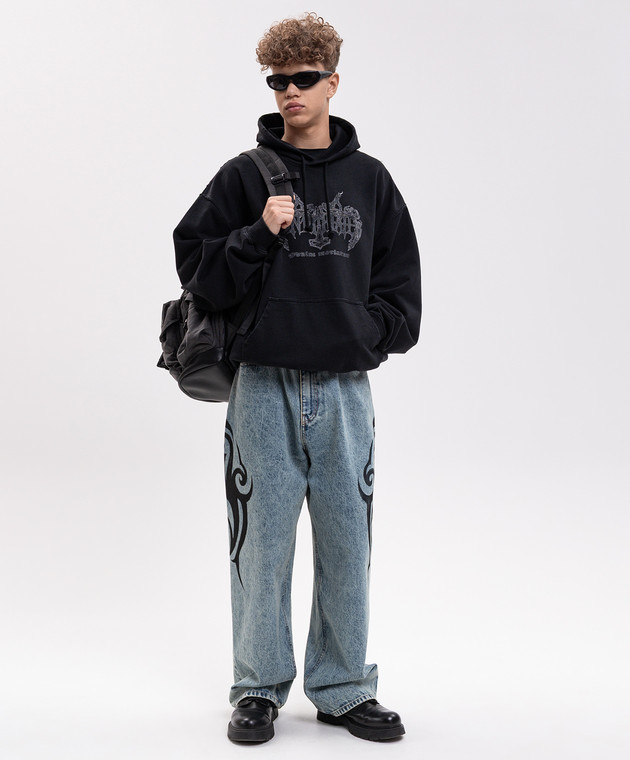 Vetements Черные худи с принтом MH27HD201B изображение 2