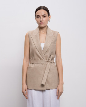 Peserico Бежевий жилет з люрексом A03528A00591