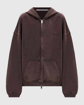 Alexander Wang Коричнева спортивна куртка з кристалами UCC3262304