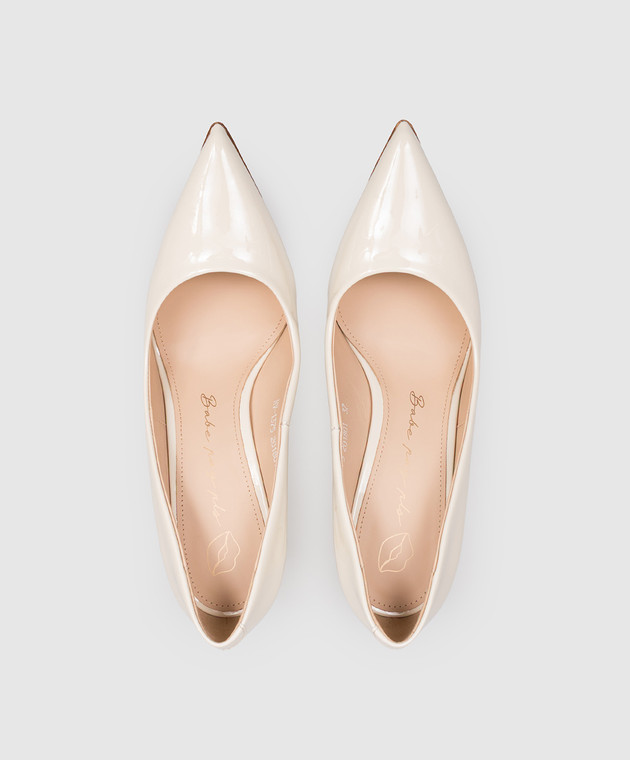 Babe Pay Pls Шкіряні лаковані туфлі кольору айворі 201801LA зображення 4