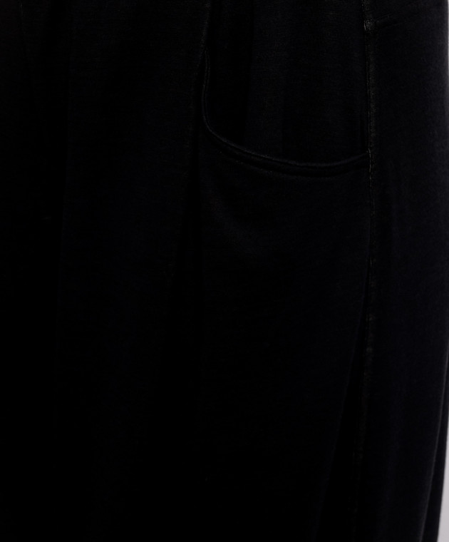 Brunello Cucinelli Черные брюки с шелком MP828B2B99 изображение 5