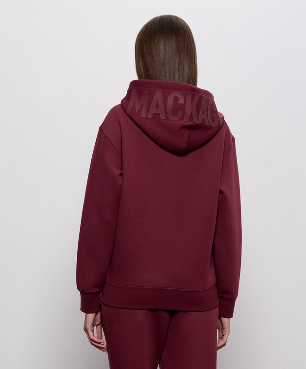 Mackage Бордовые худи с фактурным логотипом ZOSIAZZ изображение 4