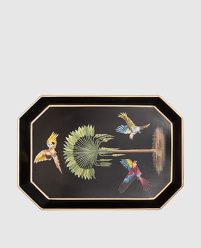 Les Ottomans Чорна таця з брендовим принтом IT259