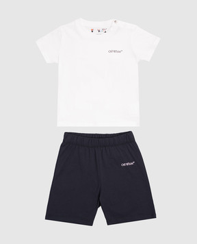 Off-White Дитячий костюм з принтом логотипа та емблеми 44B2X007S26J001
