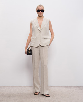 Twinset Сірі штани з льону з люрексом 261TT2521