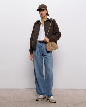 Brunello Cucinelli Бежевий гольф з люрексом MPA98B1V04