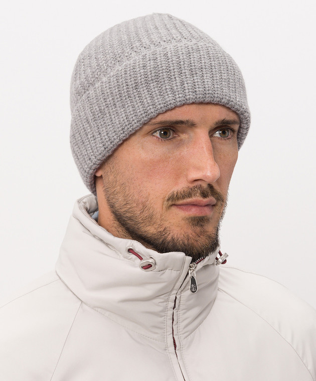 Brunello Cucinelli Шапка серого цвета из кашемира M2294920 изображение 2
