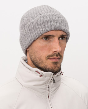 Brunello Cucinelli Шапка серого цвета из кашемира M2294920