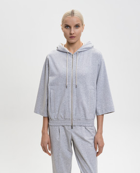 Peserico Серая меланжевая спортивная куртка с цепочкой A12574J002379