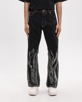 Off-White Чорні джинси з принтом 44XYA18JS26D004