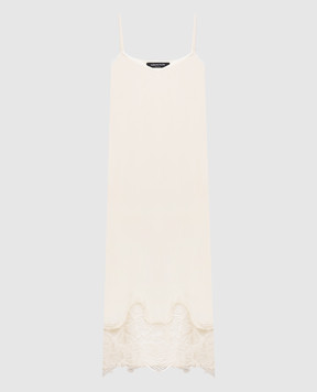 Fabiana Filippi Бежева сукня-комбінація з шовком TPD276F747M158