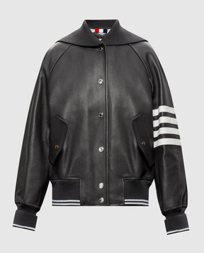 Thom Browne Серая кожаная куртка FOR133XL0149