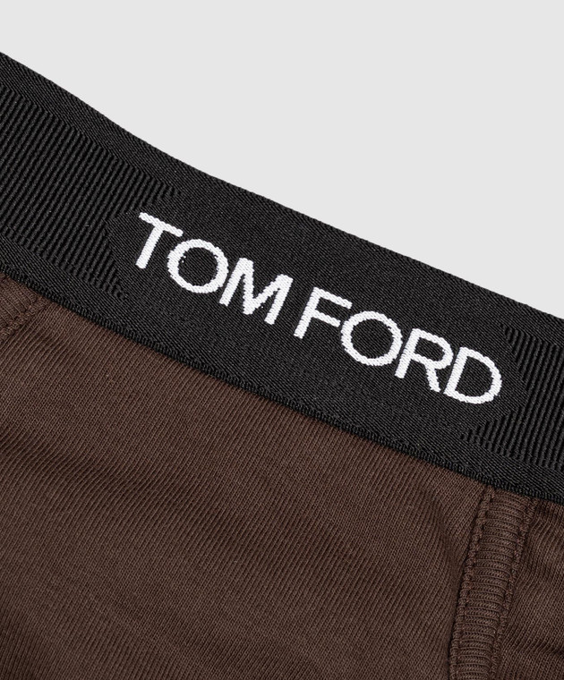 Tom Ford Коричневые трусы-брифы с узором логотипа T4LC11040 изображение 3