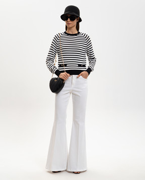 Twinset Белые джинсы клеш с патчем логотипа 261TP2680