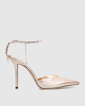 Jimmy Choo Золотисті туфлі Saeda з кристалами SAEDA100DQM