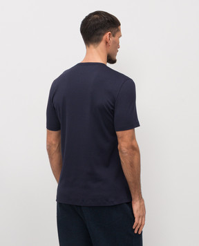 Brunello Cucinelli Синяя футболка в рубчик MR8301336