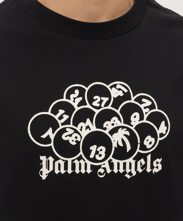 Palm Angels Чорна футболка з брендовим принтом Pool PAMAA001JR015 зображення 5