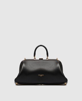 Dolce&Gabbana Черная кожаная сумка Grandma с принтом логотипа BB7986BF984