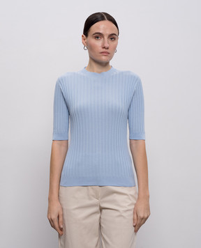 Peserico Голубой топ в рубчик A99096F1809310