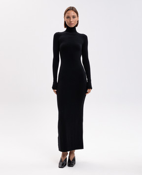 Jacob Lee Черное платье из кашемира WCD0018AW26SLIT