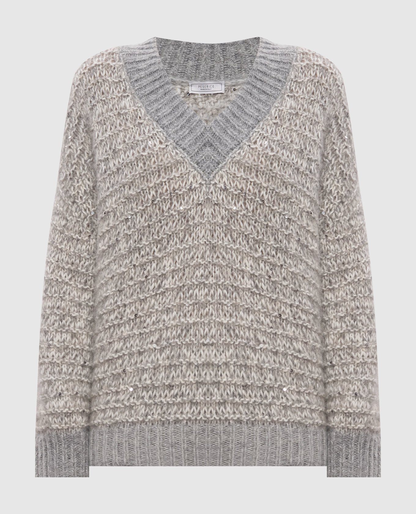 Серый пуловер с шерстью альпаки