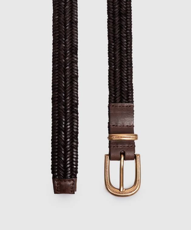 Brunello Cucinelli Коричневый плетеный ремень M0NAPC228P изображение 3