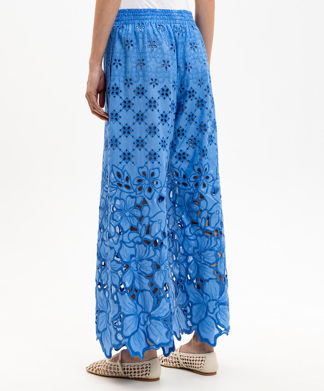 Ermanno Scervino Life Сині ажурні штани з вишивкою D484P603QYD зображення 4
