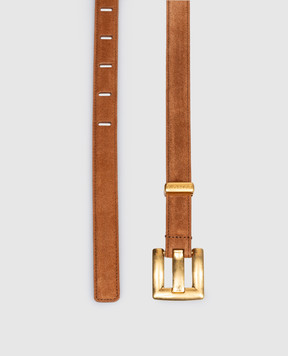 Balmain Коричневый замшевый ремень Anthem GN0WJ191LSDD