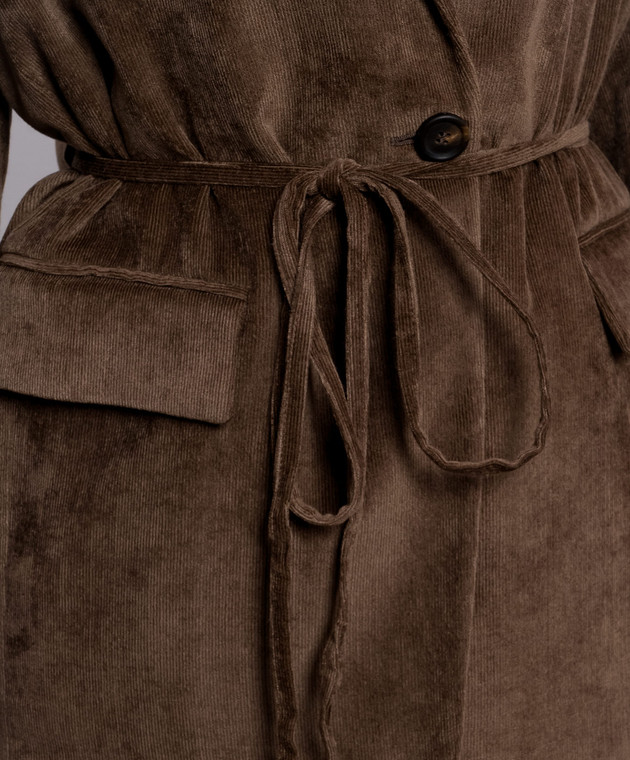 Brunello Cucinelli Коричневый вельветовый жакет MG5477406P изображение 5
