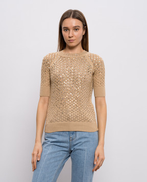 Ermanno Scervino Бежевий топ з кристалами D485L317CTYLE