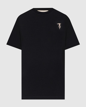 Trussardi Черная футболка с принтом эмблемы G0568000127NMTS14J02