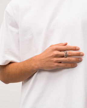 Off-White Срібляста каблучка Arrow OMOC07BC99MET001