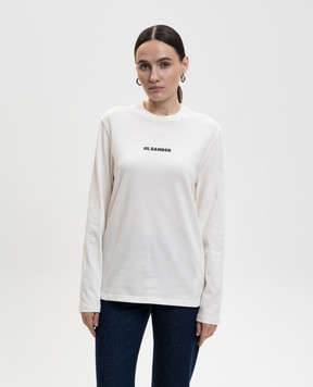 Jil Sander Білий лонгслів з принтом логотипа J02GC0141J20103